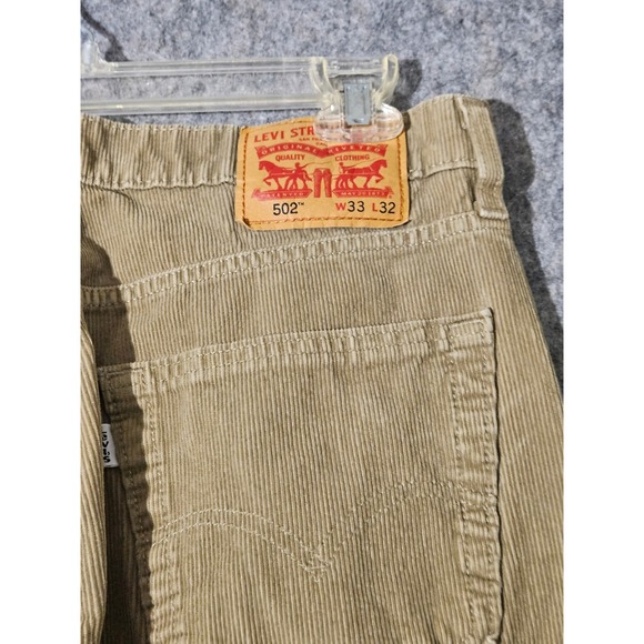 Levi's 502 Mens Regular Taper Corduroy Pants Khaki W33 L32 - Picture 6 of 8